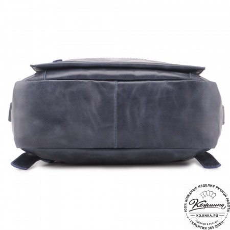 Женский кожаный рюкзак "Джессика" (синий антик)